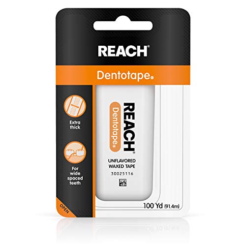Reach Dentotape Waxed Dental Floss, Unflavored, 100 Yards (Pack of 2)