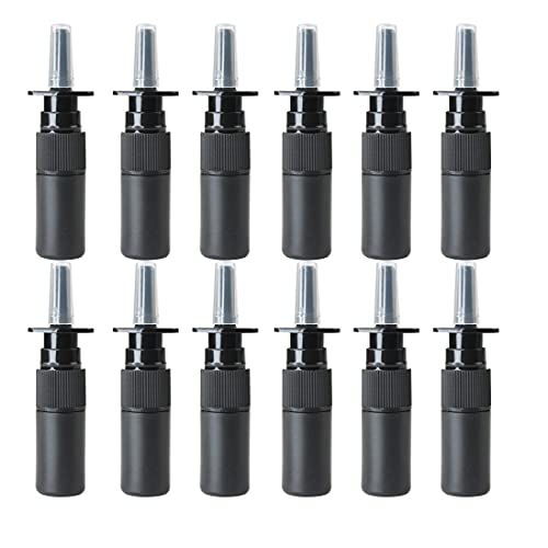 5ml Black Nasal Spray Bottles - 20 Pack Refillable Fine Mist Sprayers