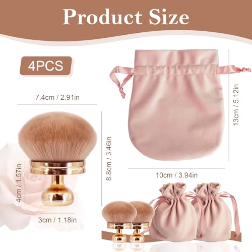 Holyenten 2 Pack Large Body Makeup Brush - 3-Inch Wide Tanning & Foundation Brush with Pouch