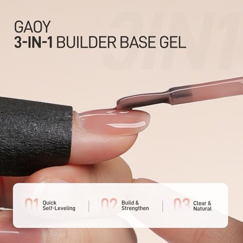 GAOY 16ml Nude Builder Base Gel - Lush Nude 01 3-in-1 Nail Strength & Color