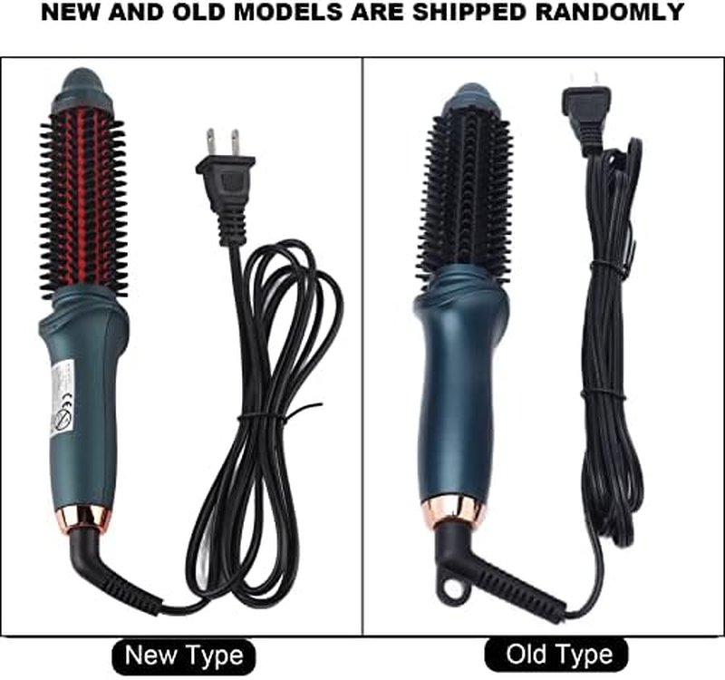 Two-in-One Curling Brush & Iron - Portable Electric Hair Styler for All Hairstyles | Green