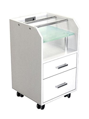 Glass Glow Pedicure Trolley - Stylish Black Cart for Nail Salon Furniture & Equipment