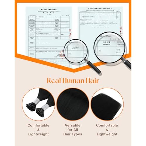 Sunny Hair I Tip Hair Extensions Real Human Hair, 22 Inch 50g Invisible Itips for Parties and Weddings, Black, Soft itips, for Women with Thick Hair Seeking Length Without Bulk, Easy to Maintain