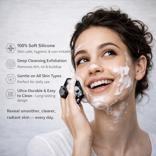 KozhaCo Hexagonal Silicone Face Scrubber - Dual-Sided Facial Cleansing Brush