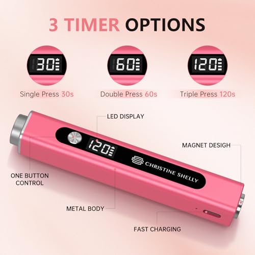 ChristineShelly 3-in-1 Flash Cure Nail Lamp, UV Light for Gel Nails - Red