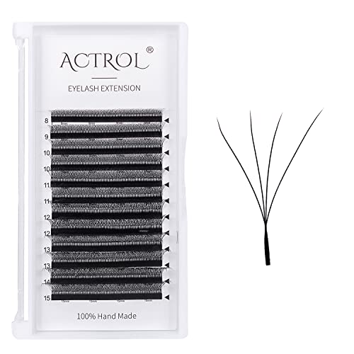 ACTROL 4D W 0.07mm D Curl Premade Eyelash Extensions 8-15mm