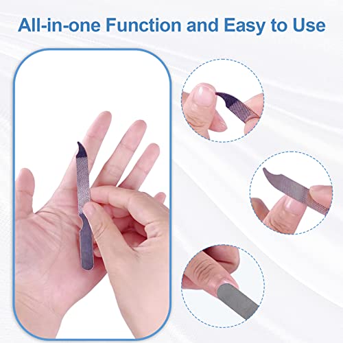 AhaTopia 12-Pack 4-Inch Stainless Steel Nail Files for Natural Nails