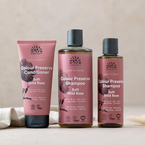 Urtekram Wild Rose Colour Preserve Shampoo - Organic Vegan Hair Care 250ml