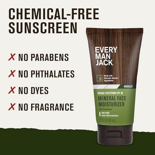 Every Man Jack Men's Face Lotion SPF 30 Mineral Sunscreen, 2-Pack