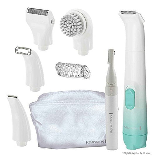 Remington Smooth & Silky Body & Bikini Kit, Cordless bikini trimmer and shaver for women, Waterproof for grooming in the shower, White/Green