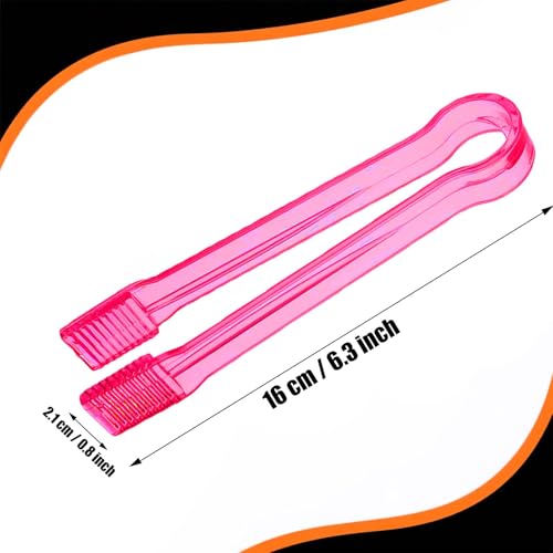10 Pack Pink Plastic Serving Tongs - 6 Inch Mini Tongs for Appetizers & Buffets