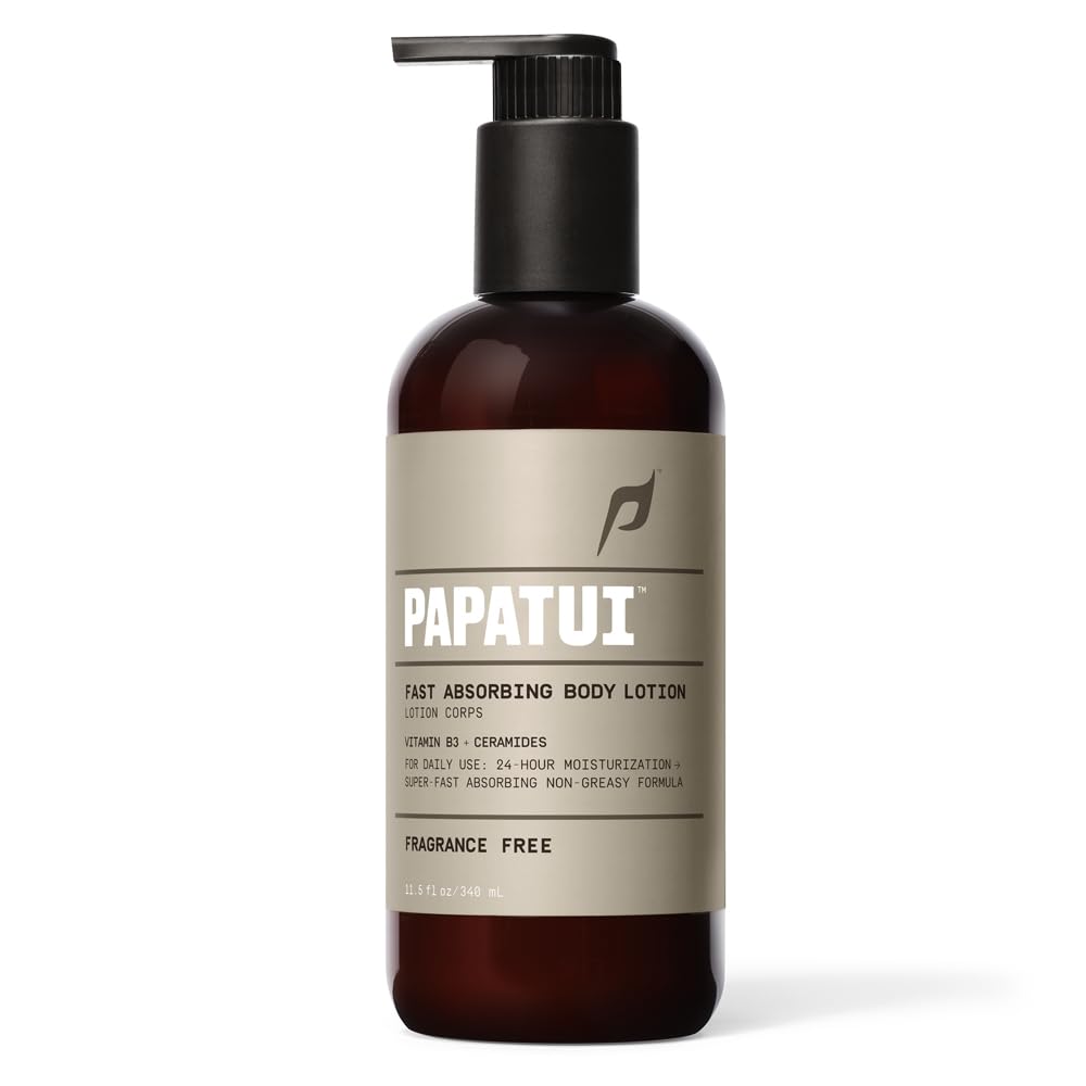 Men's Body Lotion - Unscented, Fast Absorbing Daily Moisture | 24-Hour Hydration with Vitamin B3 & Ceramides | 11.5 fl oz