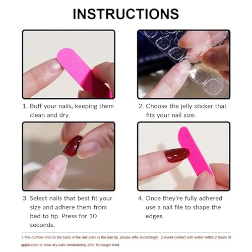 Medium Almond Press-On Nails with Gold Line Design - 24 Pcs