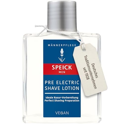 Speick Men Pre Electric Shave Lotion with Relaxing Lavender Oil and a Blend of Essential Oils, Natural Vegan Skin Care, 3.4 Fluid Ounces