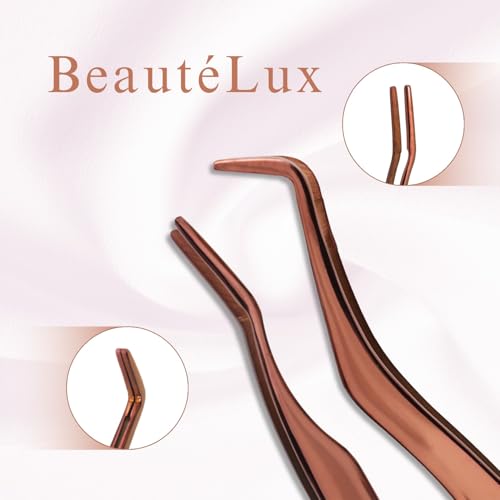 BeautéLux Eyelash Applicator Set - Rose Gold Lash Tool