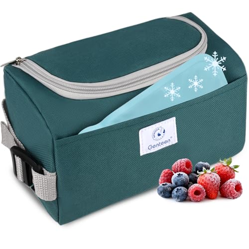 Genteen Insulated Small Cooler Bag with Ice Pack - 3L Leakproof Tote for School, Work, and Travel