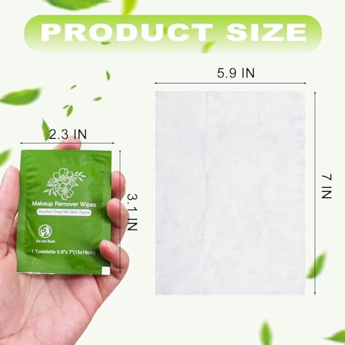 Aloe Vera Makeup Remover Wipes Bulk Pack of 100 Individually Wrapped Travel Wipes