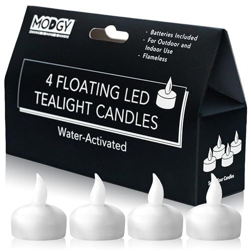 Water Activated LED Floating Candles - White (4 Pack)