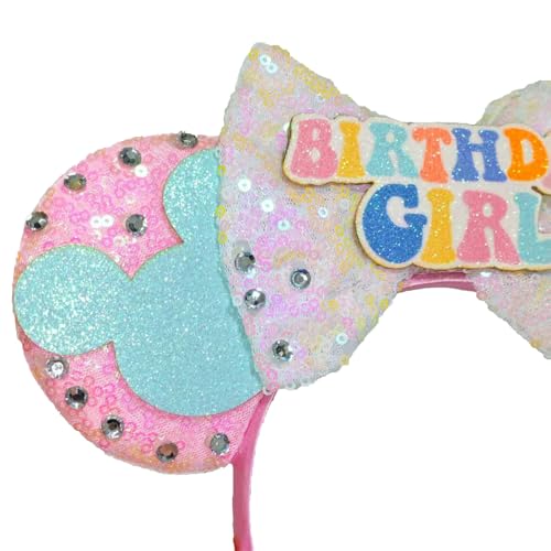 ZHENNAN Pink & Blue Glitter Birthday Girl Headbands - Women & Men Hair Accessories