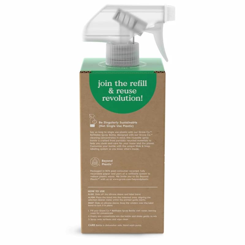 Grove Co. Refillable Glass Spray Bottle 16 oz White - Eco-Friendly Cleaning