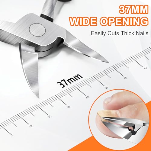 DRMODE 4pcs Toenail Clippers for Thick Nails - Ergonomic & Heavy Duty