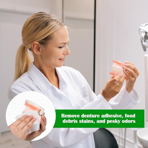 Timgle Denture Cleaning Wipes - 100 Count Adhesive & Stain Remover