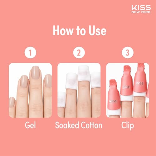 KISS New York Soak Off Clips for Easy Gel Polish Removal - 5 Count