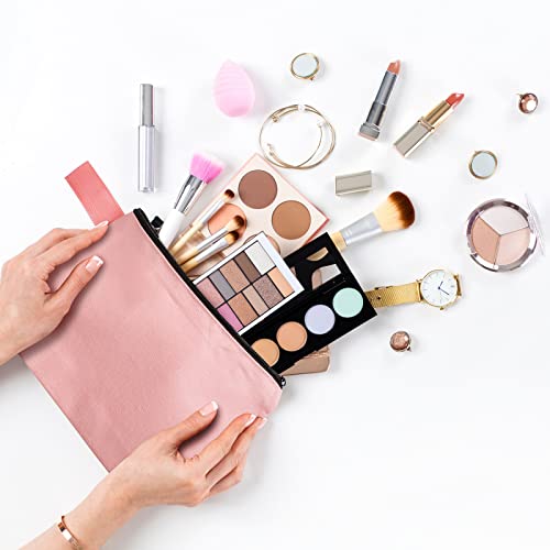 15 Pack Canvas Makeup Bags Bulk - 7.5-Inch Blank DIY Cosmetic Pouches