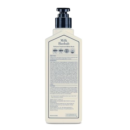 Milk Baobab Nourishing Hair Treatment & Conditioner for Dry Hair, Smoothing Korean Hair Care, Long-Lasting White Musk Fragrance, Hydrolyzed Keratin, Paraben-Free, 16.9 fl oz