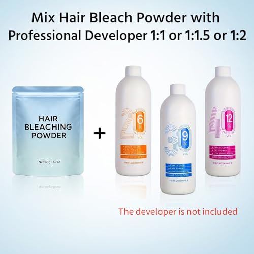 JUANCHI Professional Hair Bleach Powder - Lifts Up to 8 Levels (45g)