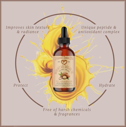 Natural Born Oils 100% Pure Organic Moroccan Argan Oil - 8oz