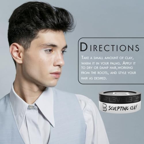 L3 Level 3 Hair Sculpting Clay for Men - Extreme Hold, Matte Finish, 150ml