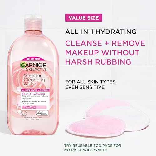 Garnier Micellar Water with Rose Water | Hydrating Makeup Remover 700mL