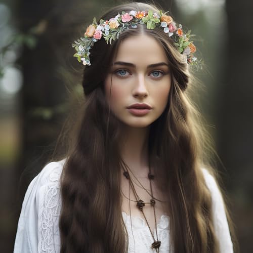 Vivivalue Wedding Floral Crown Headband - Bridal Headpiece Halo, Variation 89