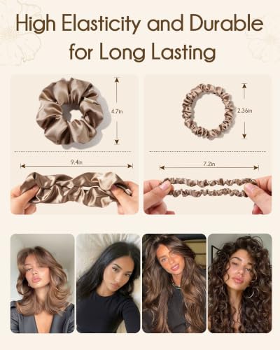 YANIBEST Satin Scrunchies for Hair Care - 8 Pack, No Damage