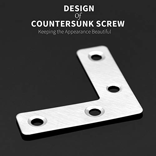 Jiozermi Heavy Duty Stainless Steel Corner Brackets - 30 Pcs