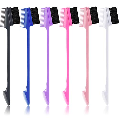 Boao 6-Piece Hair Edge Brush & Double-Sided Comb Set