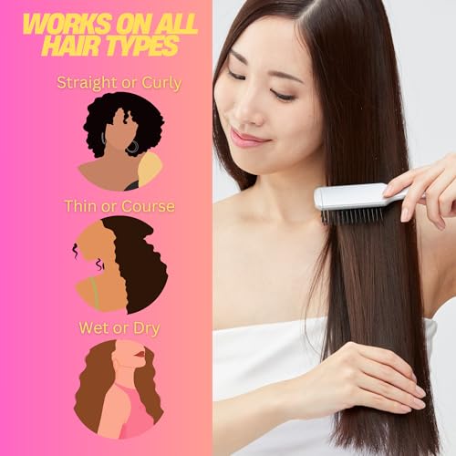 G.B.S Faux Ivory Nylon Bristle Hair Brush 7 3/8" for Detangling & Styling (2 Pack)