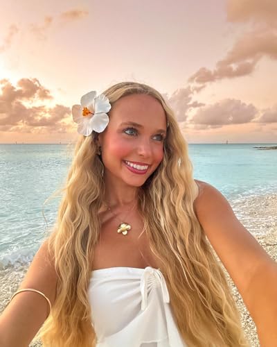 CellElection B Hawaiian Plumeria Flower Hair Clips - Beach & Summer Accessories