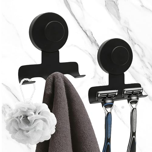 Heavy-Duty Suction Cup Hooks for Bathroom - Dual Hook Design