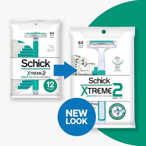 Schick Slim Twin ST 2 Disposable Razors for Men Sensitive Skin - 12 Count (Variation 1)