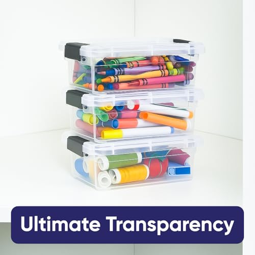Superio Mini Plastic Storage Bin - 2 Pack Crayon Box Organizer