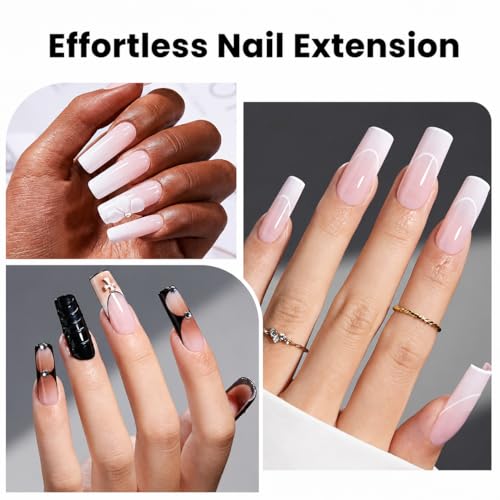 Beetles Tipex Lite Long Square Nail Tips - 256pcs Pre-Built Apex Extensions