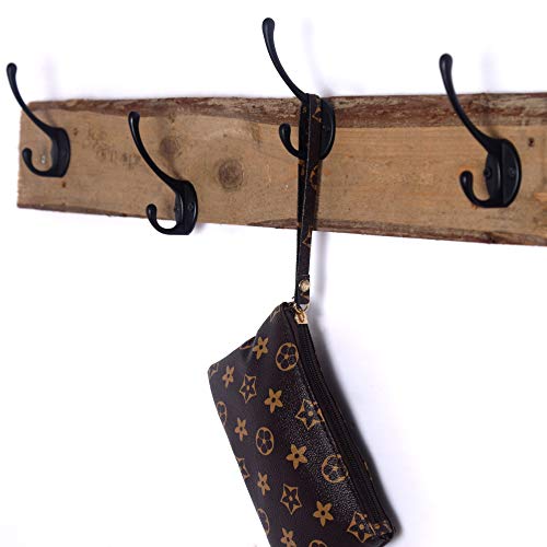 Heavy-Duty Wall Mounted Coat Hooks - Pack of 10, Black Metal