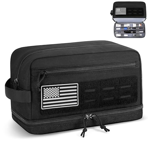 ETRONIK Tactical Toiletry Bag for Men - Large Capacity, Dual-layer