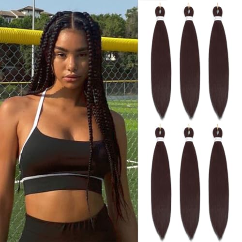 Alremyssy 26-Inch Pre-Stretched Braiding Hair - 6 Pack Synthetic Extensions