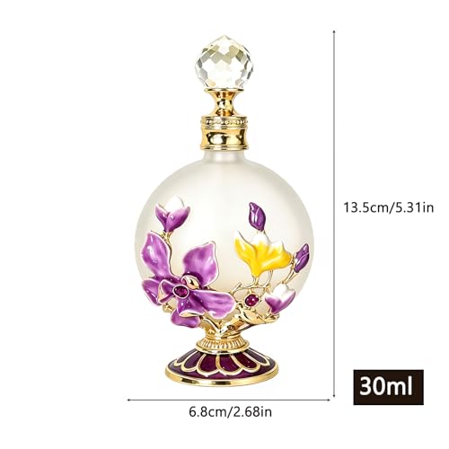 Joyeee 30ml Vintage Glass Perfume Bottle - Antique Refillable Travel Vial
