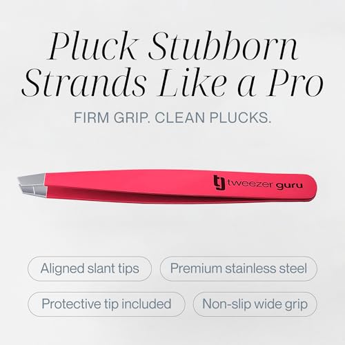 Precision Slant-Point Eyebrow Tweezers for Ingrown Hair Removal