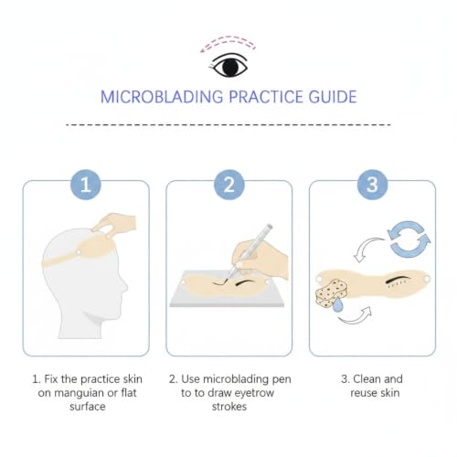 20-Piece Silicone Microblading Eyebrow Tattoo Practice Skin Headband