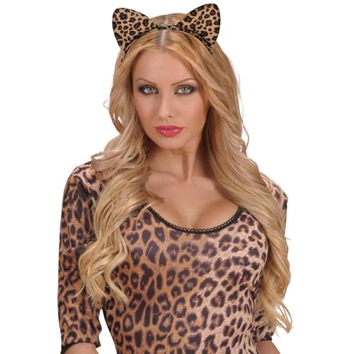 YARIEW Cat Ear Headbands for Women - Leopard Print 12-Pack Costume Set
